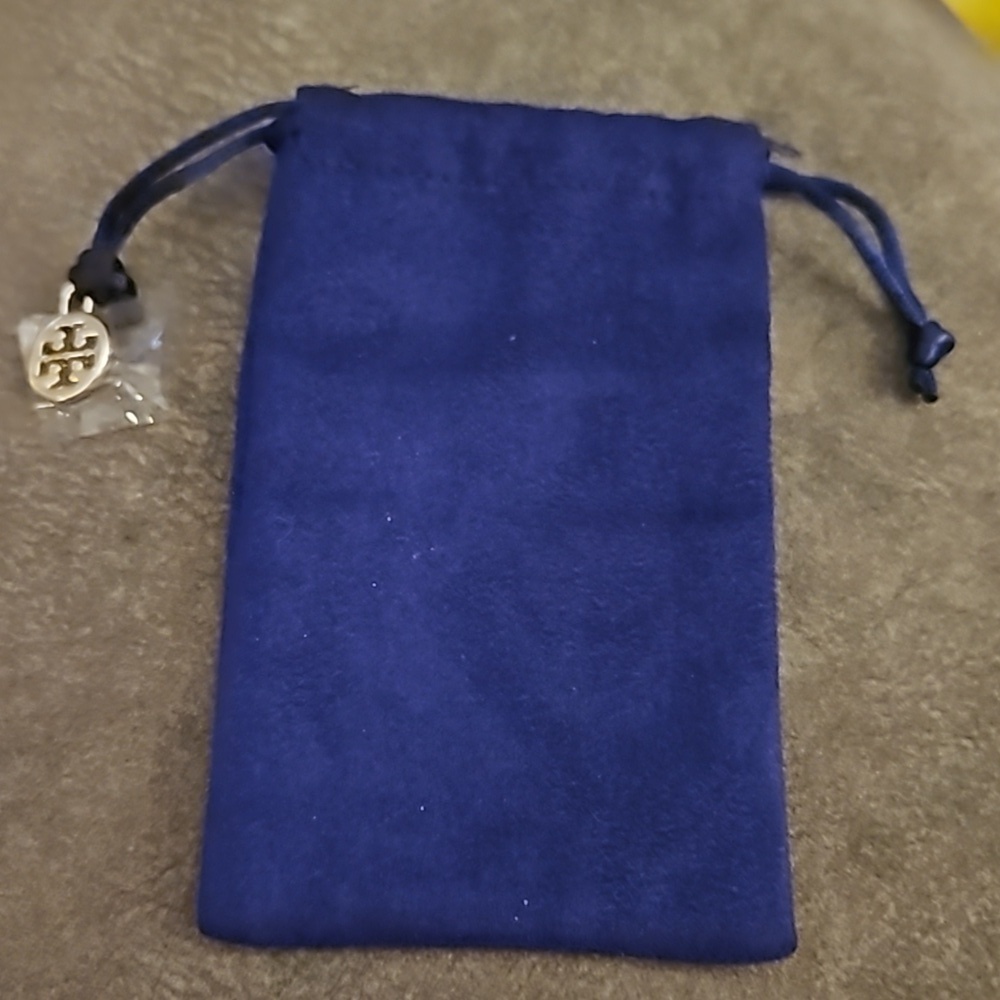 3/$30 TORY BURCH Blue Jewelry Cinch Bag - Picture 3 of 6